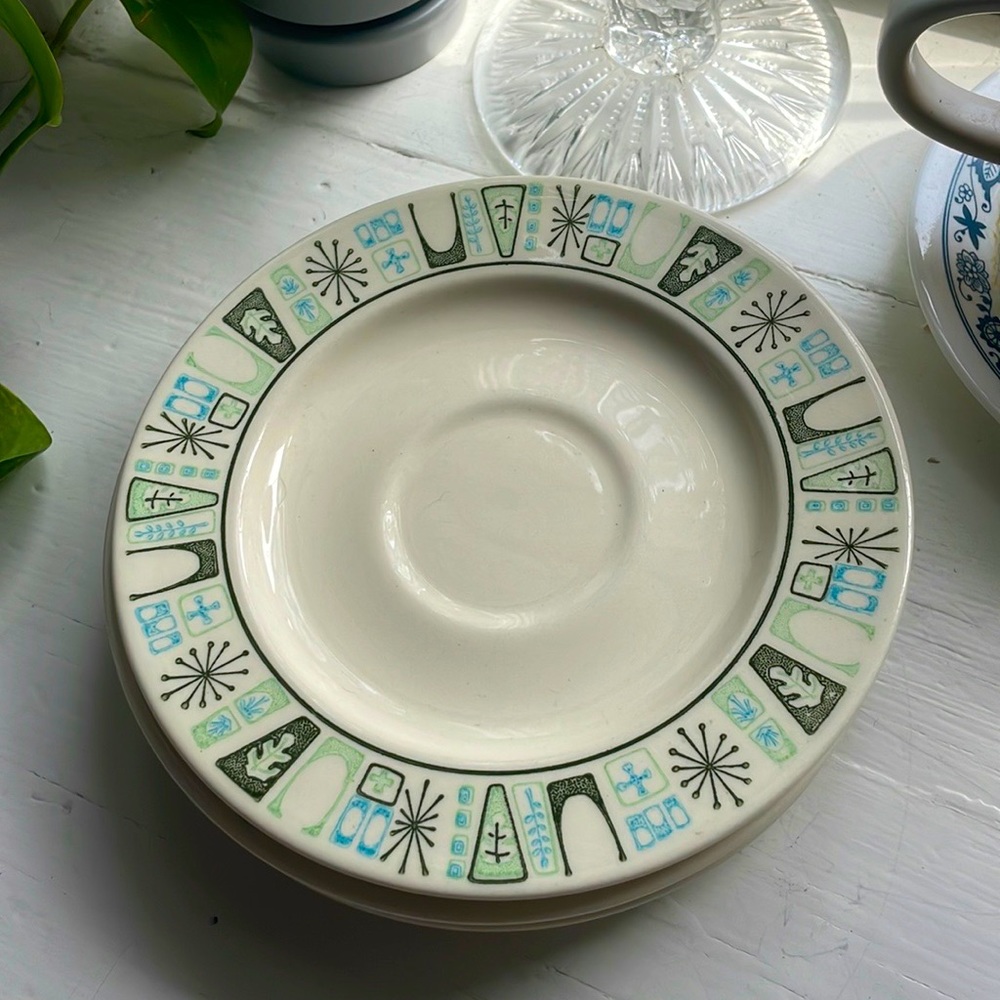 Vintage Taylorstone Atomic Appetizer Plates, set of 4